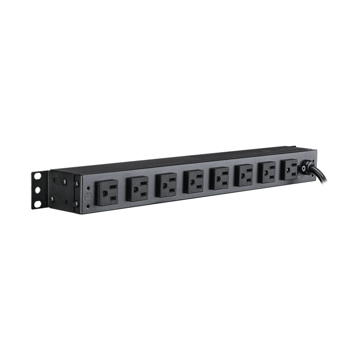 PDU Para Distribución de Energía Básico Con 8 Tomas NEMA 5-15R Traseras y 2 Tomas 5-15R Frontales, 1U de Rack