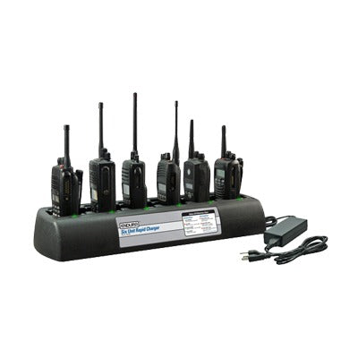 Multicargador Endura para 6 radios HYT TC508/518/580, para baterías de Ni-MH, Ni-Cd, Li-Ion, LiPo.