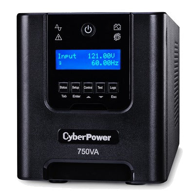 UPS de 750 VA/525 W, LCD Inteligente, Onda Senoidal Pura, Line-Interactive con Software PowerPanel Business Edition, Regulador de Voltaje (AVR), TORRE, 6 NEMA 5-15R, USB/Serial, Tarjeta SNMP/HTTP (opcional).