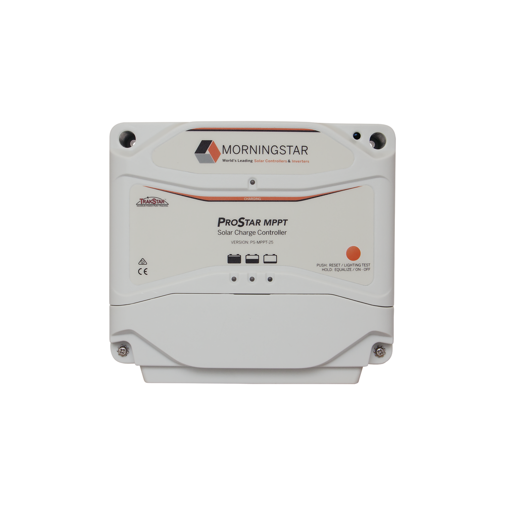 CONTROLADOR DE CARGA SOLAR PROSTAR MPPT 25 A. Sin pantalla.