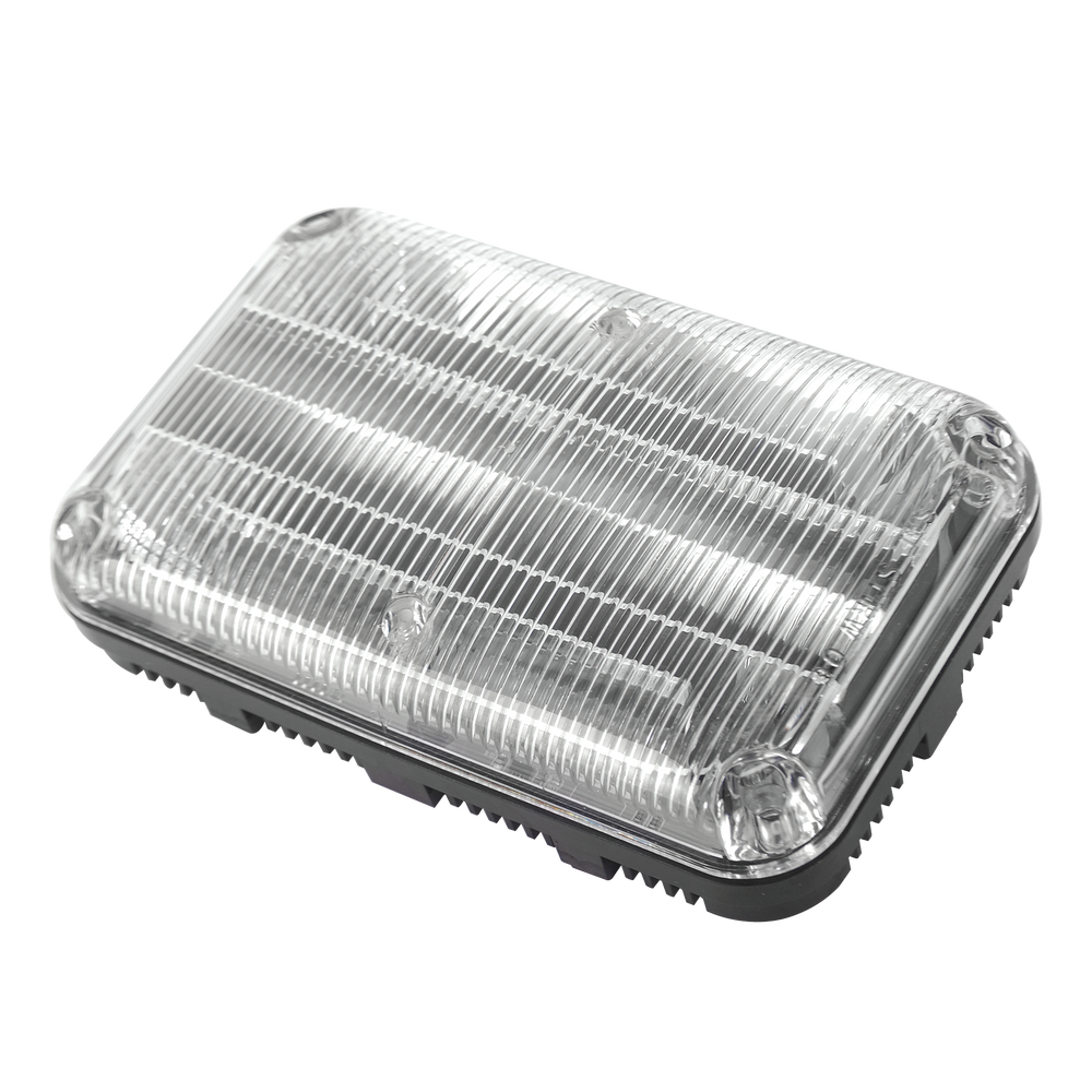 Luz de advertencia Quadraflare LED con flasher integrado y mica transparente, color azul