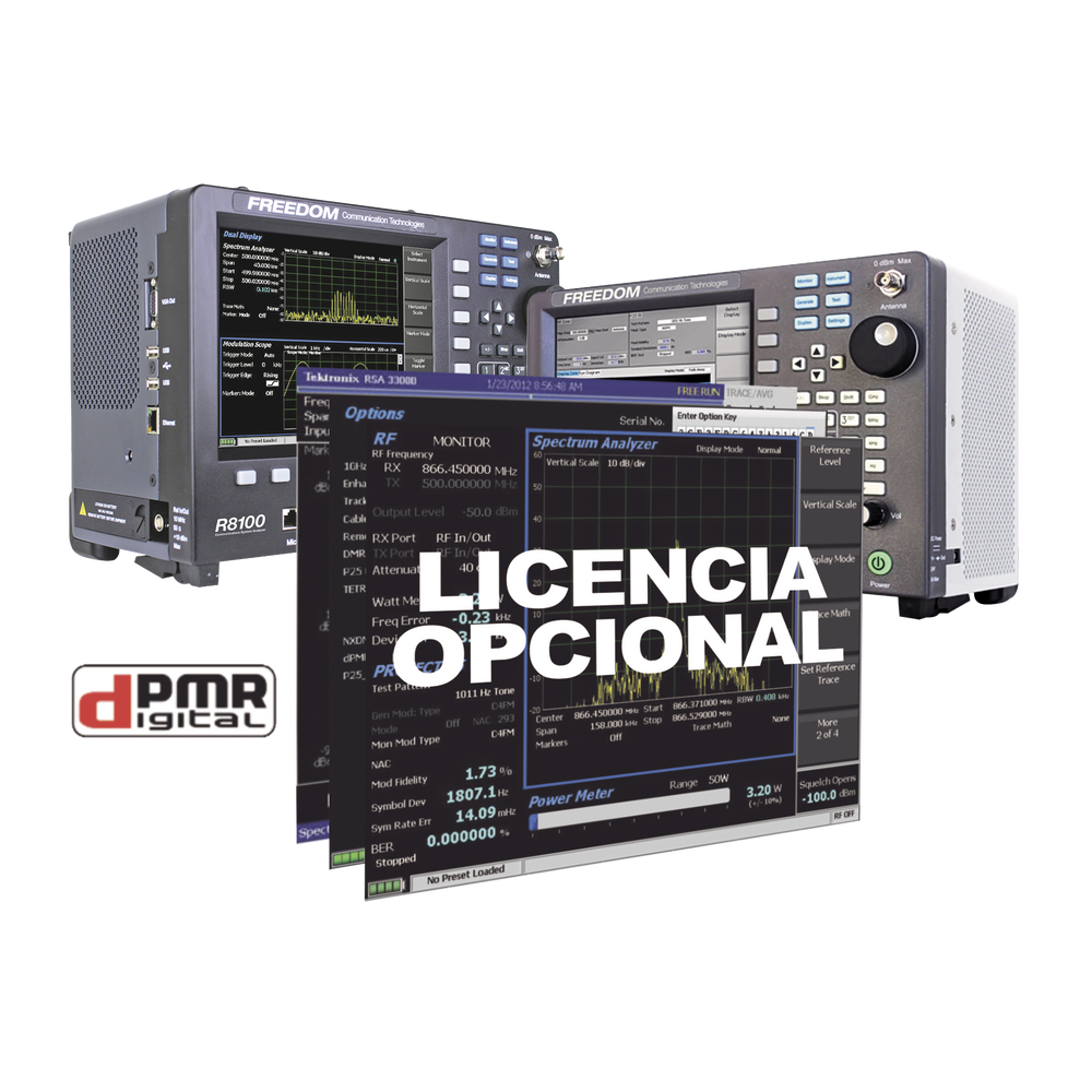 Opción de Software para prueba dPMR (Radio Móvil Privado Digital) en R8000 / R8100.