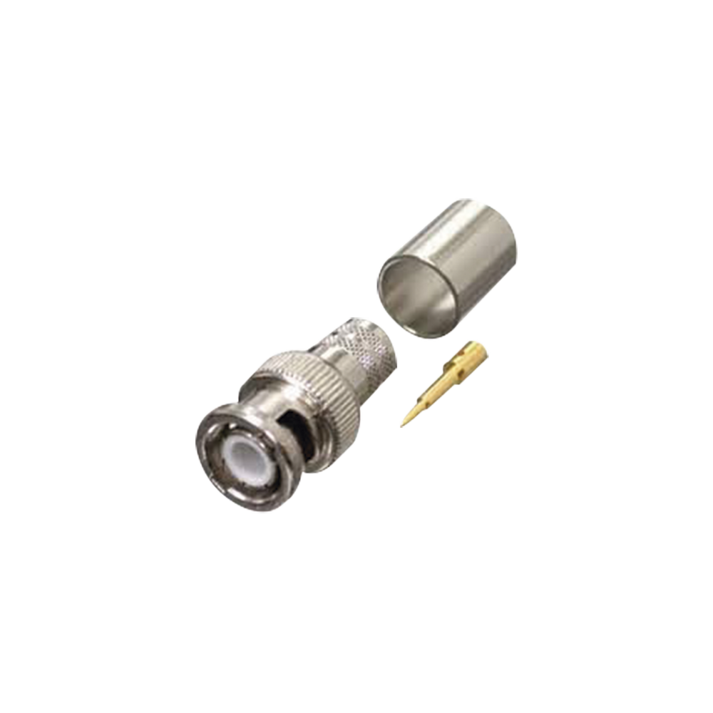 Conector BNC Macho de Anillo Plegable para RG-8/U, LMR-400, 9913, CNT-400, Ni/Au/Teflón.