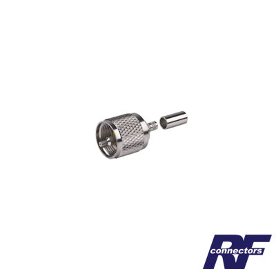 Conector UHF Macho (PL-259) de Anillo Plegable para Ensamblar en Cables RG-58/U, RG-142/U.