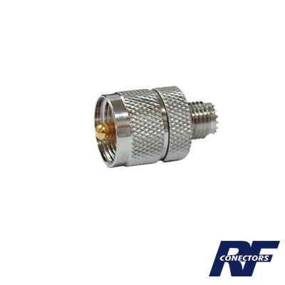 Adaptador de conector Mini UHF Hembra a UHF Macho (PL-259)