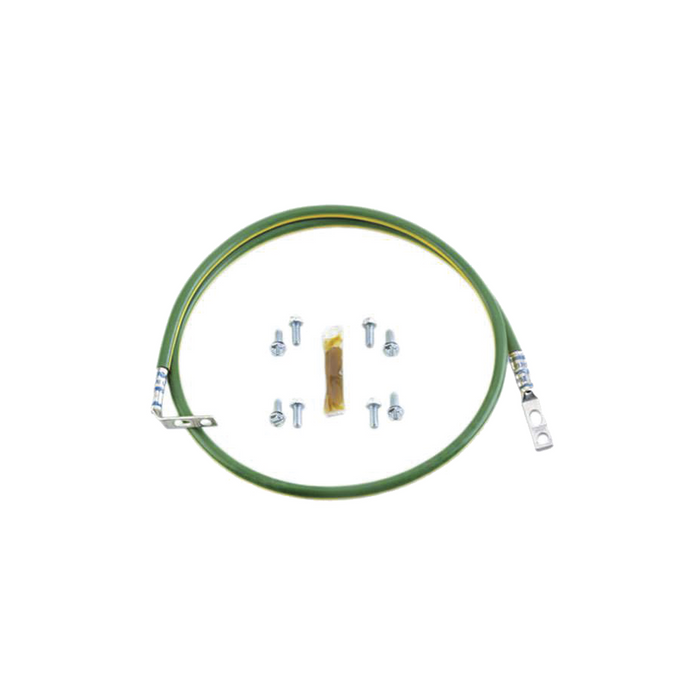 Jumper para aterrizar equipos, 10AWG, con terminal doblada a 90º para conexión a tierra y terminal recta para equipos, 0.61m de largo