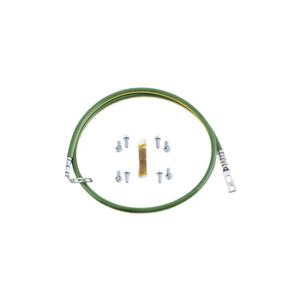 Jumper para aterrizar equipos, 6 AWG, con terminal doblada a 45º para conexión a tierra y terminal recta para equipos, 0.61m de largo