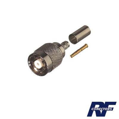 Conector TNC Macho Inverso de anillo plegable para cables RG-58/U, RG-142/U.