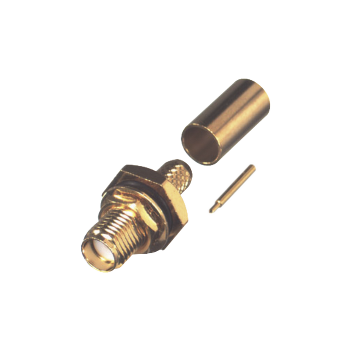 Conector SMA Hembra Inverso / Chasis en D Plano, Anillo Plegable / Cable RG-142/U.