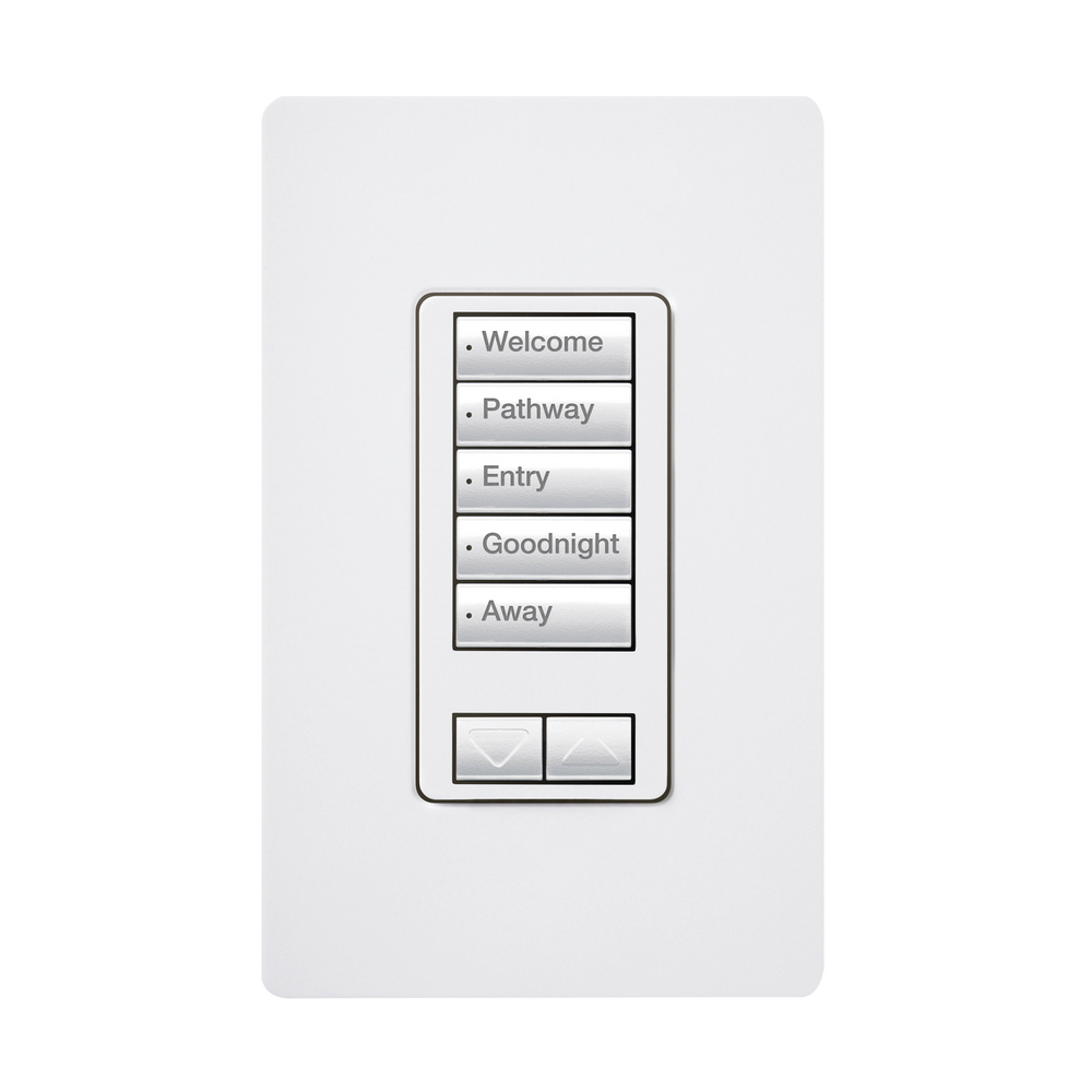 Teclado seetouch 5 botones, 2 botones subir/bajar, programe escenas diferentes en cada botón.