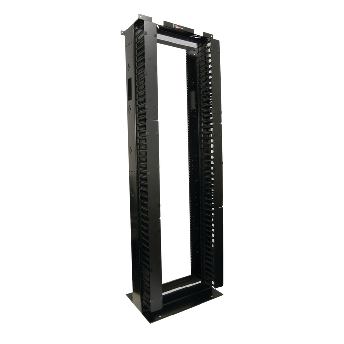 Rack de Aluminio System de 7ft x 19in, 45UR, Con organizadores verticales, conexión de tierra y accesorios de montaje