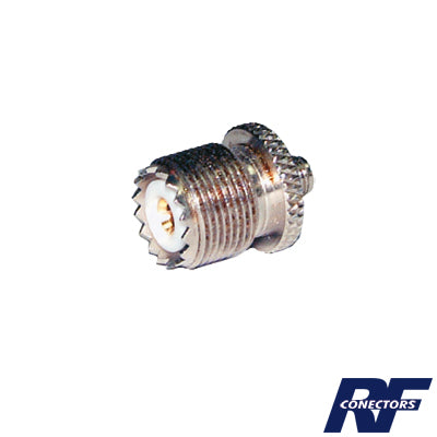 Adaptador en linea de conector SMA Hembra a UHF Hembra (SO-239).