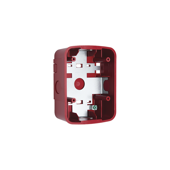 Caja de Montaje en Pared para Bocina y Bocina con Lampara Estroboscopica y para montaje en Techo de Bocinas, Color Rojo