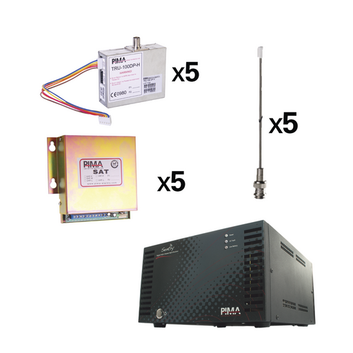 Kit de Receptora de Radio con 5 Radios TRU100DPH + 5 Interfaces SAT9PID + 5 Antenas de Radio 6110004