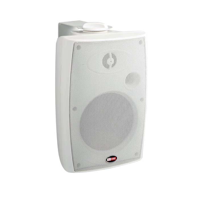 Altavoz de Montaje en Pared de Dos Vías 4"+1.5"/ 2.5W-5W-10W-20W/ 100V+8ohm/ Material ABS/ Reja y Bracket de Metal/ Color Blanco