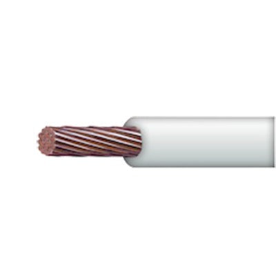 Cable 8 awg color blanco,Conductor de cobre suave cableado. Aislamiento de PVC, autoextinguible. BOBINA 100 MTS