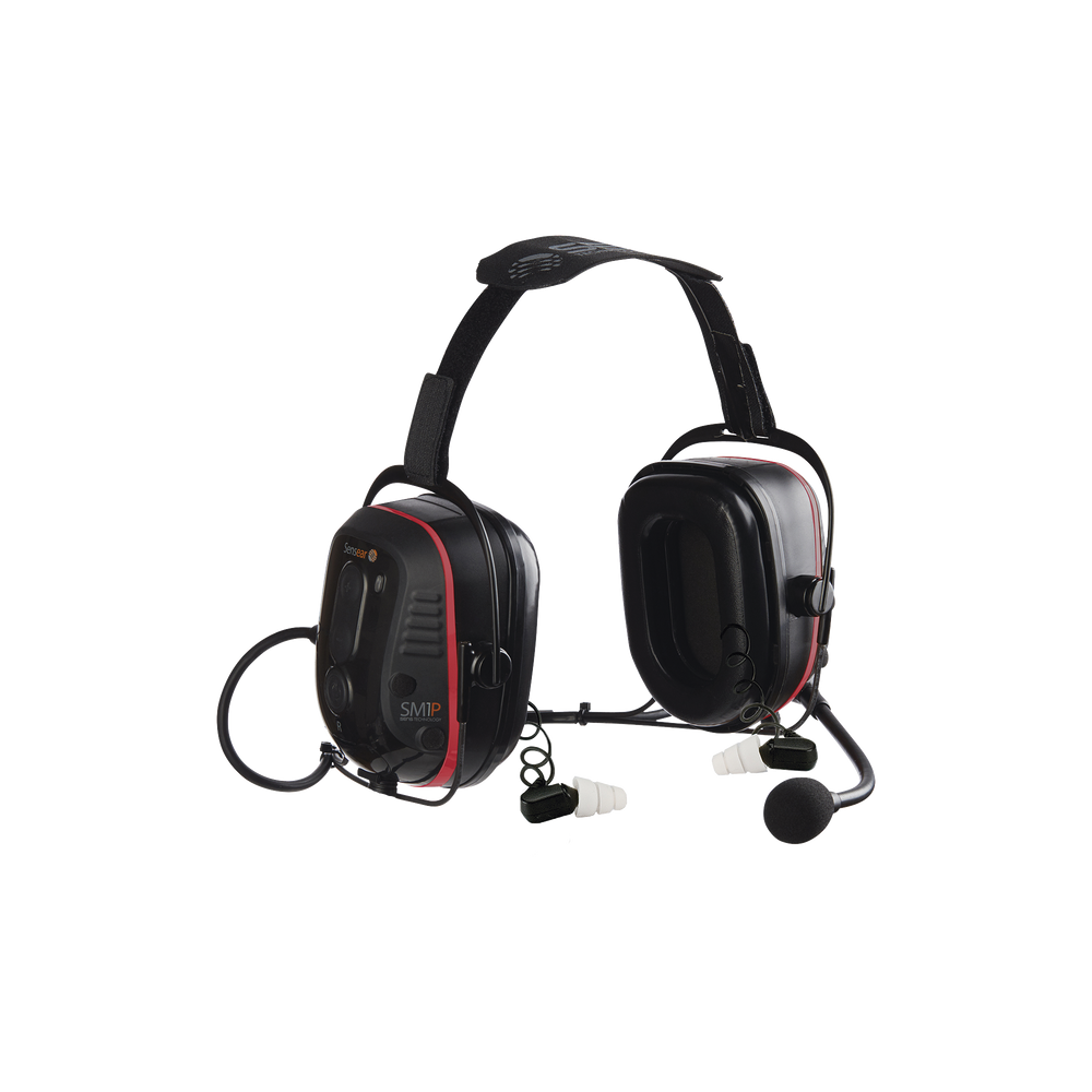 Audifonos inteligentes de diadema detrás de la cabeza (Intrinsecamente seguro) con doble protección de ruido para Radios Kenwood NX200G/300G