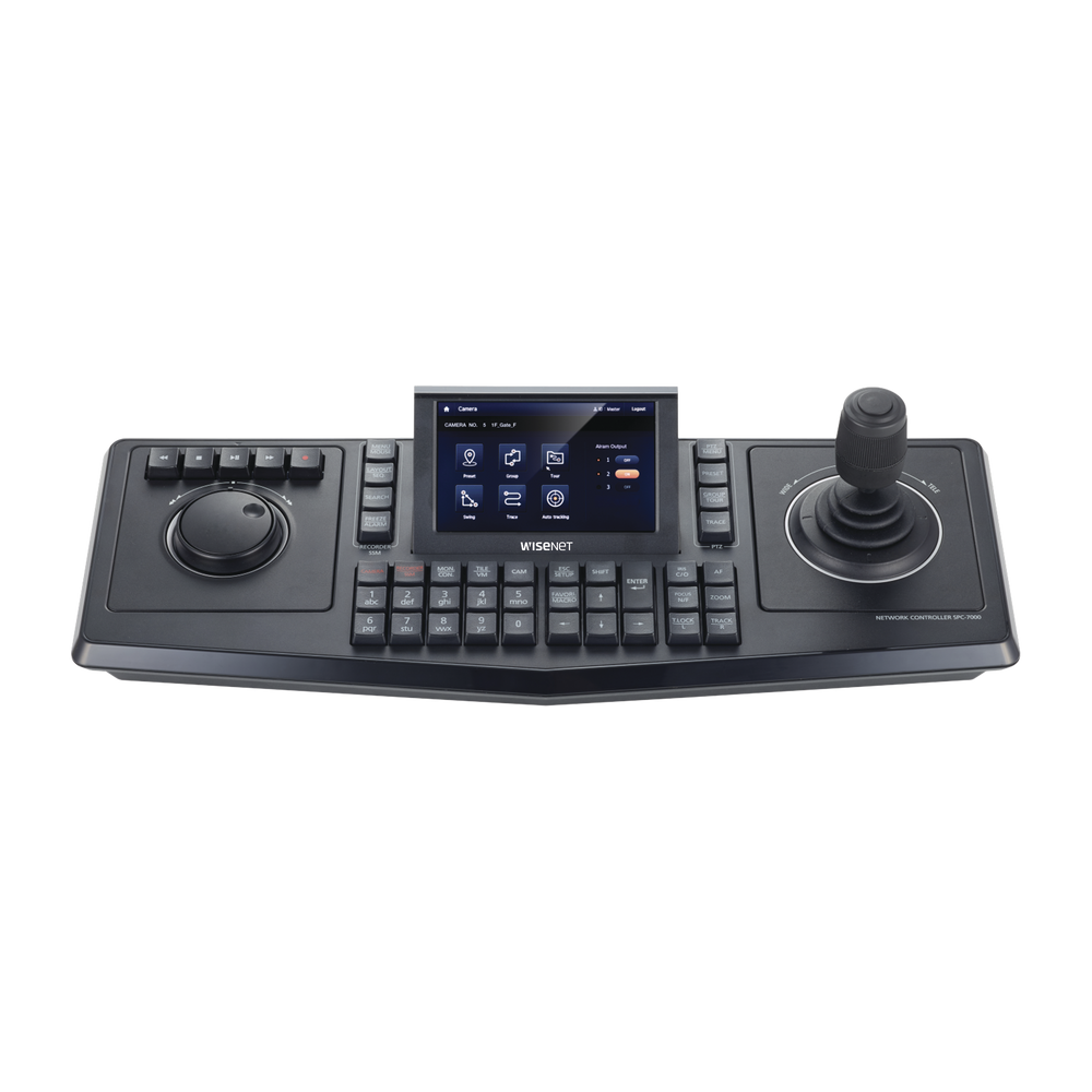 Controlador de domos PTZ y Camaras IP Wisenet, con pantalla LCD touch screen de 5"