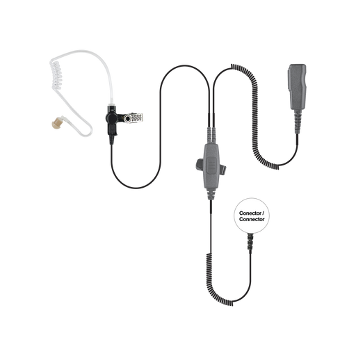 MICRÓFONO AUDÍFONO DE 2 CABLES CON DOBLE PTT P/ KENWOOD Serie G/ 3230/ 2102G/ 2202L/ 2212L/ 2170/ 2360/ 2302/ 2312/ 2000/ 2402/ NX220/ NX240/ TKD240.