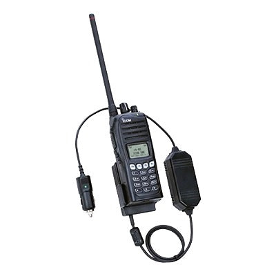 Cargador vehicular para radios serie IC-F3161/4161/DS/DT y IC-F3261/4261/DS/DT con baterias BP232N, H, WP