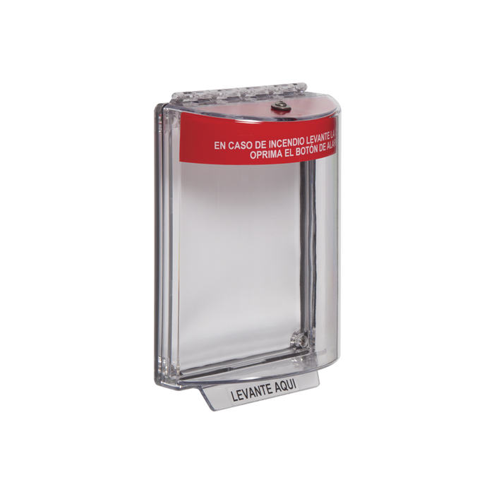 Cubierta Universal Transparente con Sirena, Texto de Incendio en Español