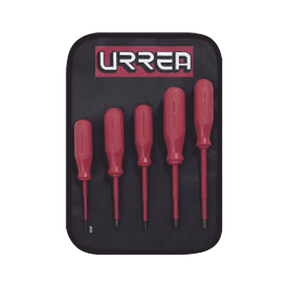 Juego de 5 Destornilladores con aislamiento color rojo para 1000V combinado