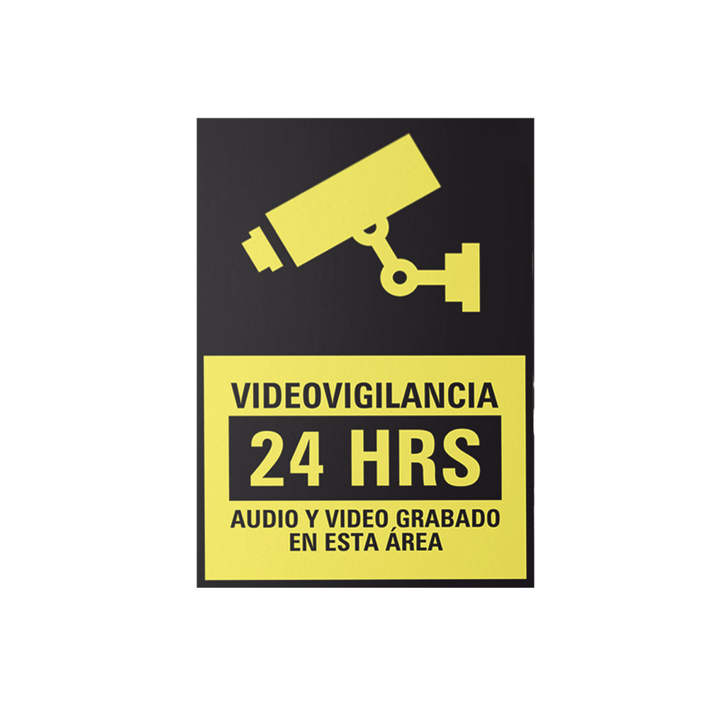 Etiqueta de Videovigilancia en Vinil Adhesivo Mate / Paquete con 10