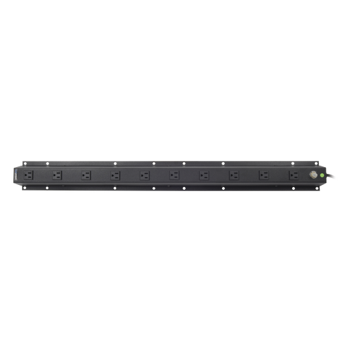 Tomacorriente Vertical (PDU) de 10 Contactos (NEMA 5-15R) Rack 19" 1UR. Voltaje Entrada/Salida: 120Vca/15A