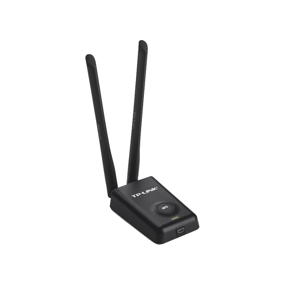 Adaptador de alta potencia USB inalámbrico N 300 Mbps 2.4 GHz con 2 antenas externas de 5 dBi