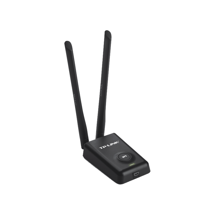 Adaptador de alta potencia USB inalámbrico N 300 Mbps 2.4 GHz con 2 antenas externas de 5 dBi