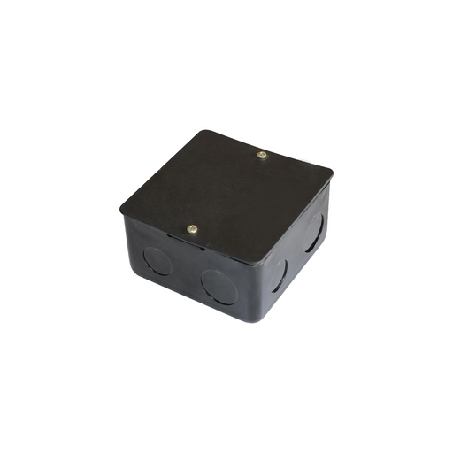 Caja de registro de acero galvanizado, 10x10 cm, Color Negro