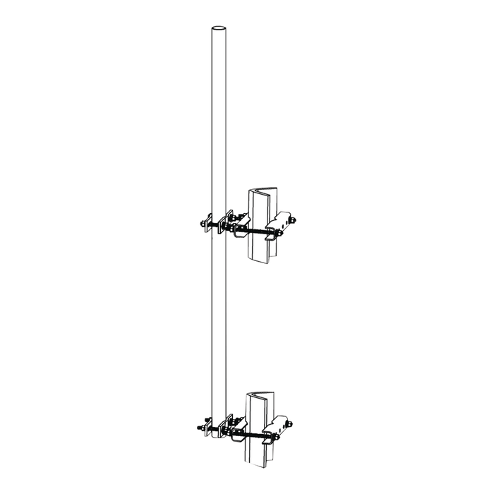 Montaje lateral con Mástil de 1.9" diam. x 6' (1.8m) longitud.