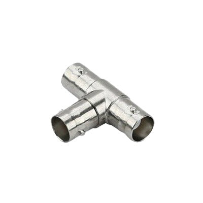 Conector tipo T triple BNC hembra para cable coaxial RG59/RG6