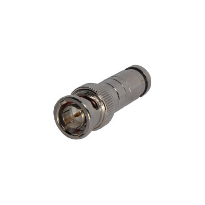 Conector BNC macho con base de resorte para cable coaxial RG59/RG6