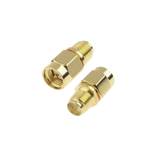 Adaptador SMA Macho a SMA Hembra Inverso, Oro/ Oro/ Teflón,