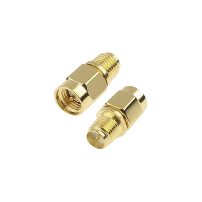 Adaptador SMA Macho a SMA Hembra Inverso, Oro/ Oro/ Teflón,