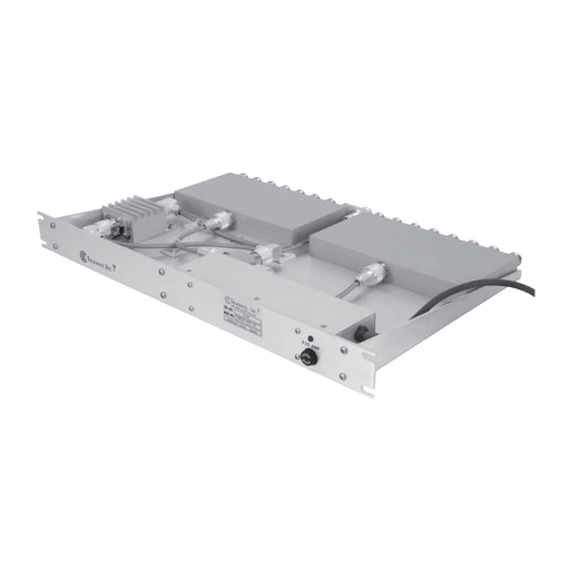 Multiacoplador de 16 canales para 400-512 MHz, 40 MHz de ancho de banda. y ganancia de 0-15 dB.