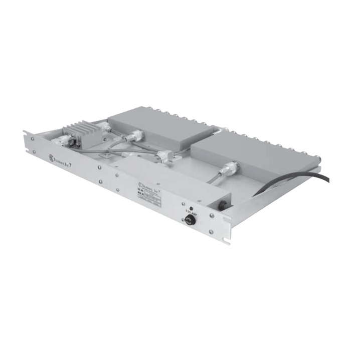 Multiacoplador de 16 canales para 400-512 MHz, 40 MHz de ancho de banda. y ganancia de 0-15 dB.