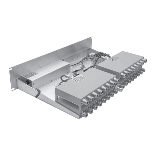 Multiacoplador de 24 canales, 400-512 MHz, 40 MHz de ancho de banda y ganancia de 0-15 dB.