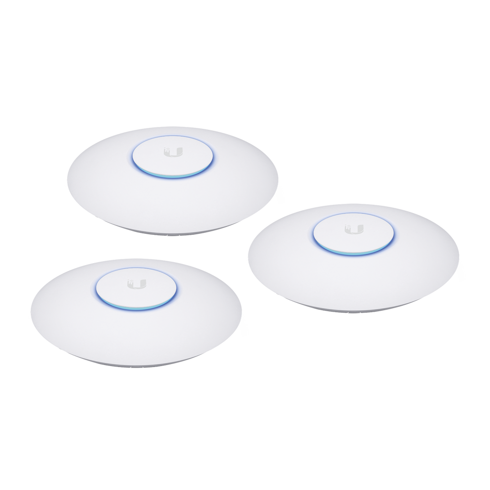 Paquete de 3 Access Point UniFi 802.11ac Wave 2, MU-MIMO4X4 con antena Beamforming, hasta 1.7 Gbps, para interior PoE 802.3af, soporta 200 clientes, No incluyen PoE&acute;s