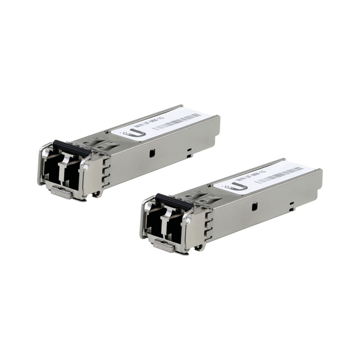 UFiber Módulo SFP, transceptor MiniGibic MultiModo 1.25 Gbps, distancia 550m, conectores LC, paquete de 2 piezas