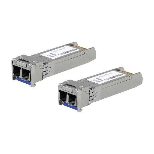 UFiber Módulo SFP+ 10G, transceptor MiniGibic MonoModo 10 Gbps, distancia 10 km, conectores LC, paquete de 2 piezas