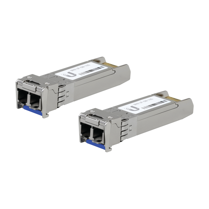 UFiber Módulo SFP+ 10G, transceptor MiniGibic MonoModo 10 Gbps, distancia 10 km, conectores LC, paquete de 2 piezas