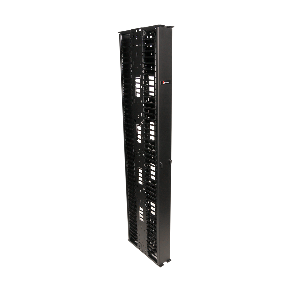 Organizador RouteIT Vertical Doble de 45UR, Fabricado en Acero Laminado en Frío 16AWG, 6in (152mm) de Ancho