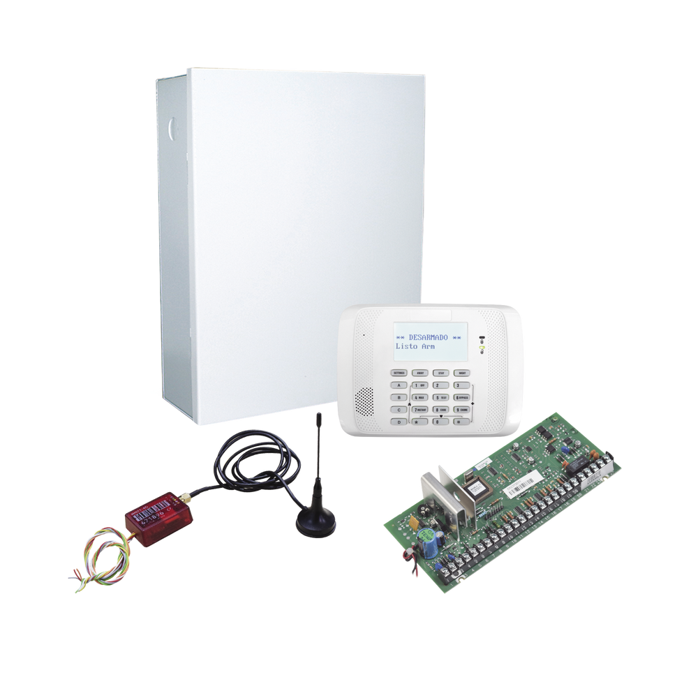 KIT de Panel de Alarma Hibrido/Teclado 6162RF Y Comunicador 3G/4G con 1er AÑO "ILIMITADO" de Comunicacion 3G/4G/Aplicación gratuita.