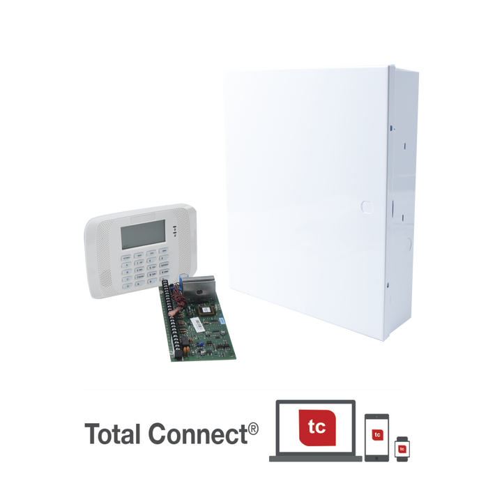 Sistema de Alarma de 8 Zonas con Teclado LCD Alfanumerico y Receptor Inalambrico para 40 Sensores