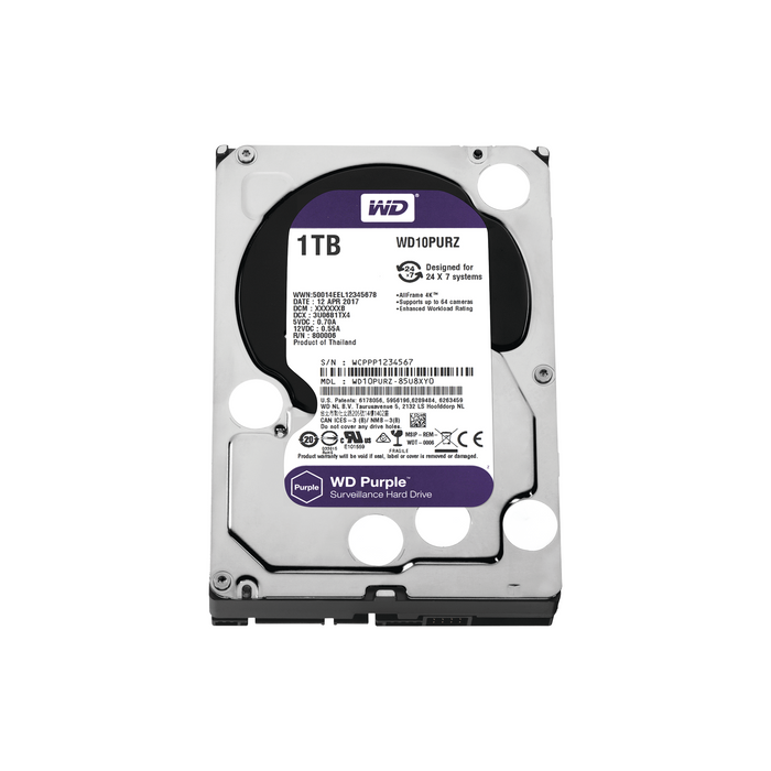 Disco Duro PURPLE de 1TB / 3 AÑOS DE GARANTÍA / Para Videovigilancia