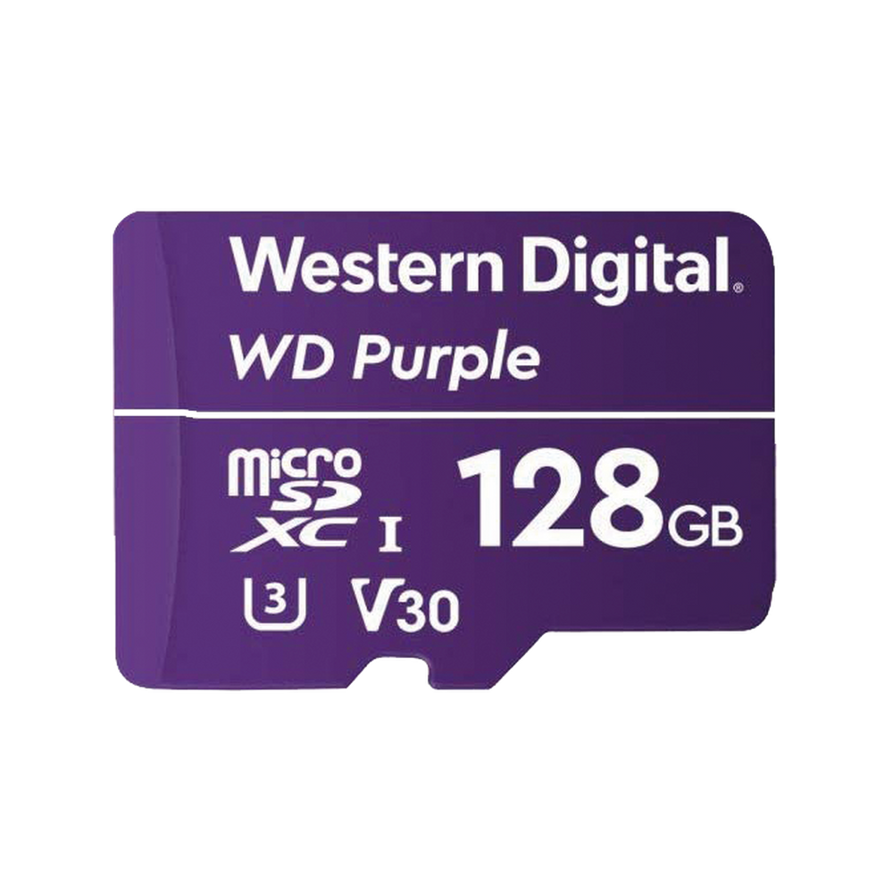 Memoria microSD de 128 GB PURPLE, Especializada Para Videovigilancia, 3 VECES MAYOR DURACIÓN QUE UNA CONVENCIONAL