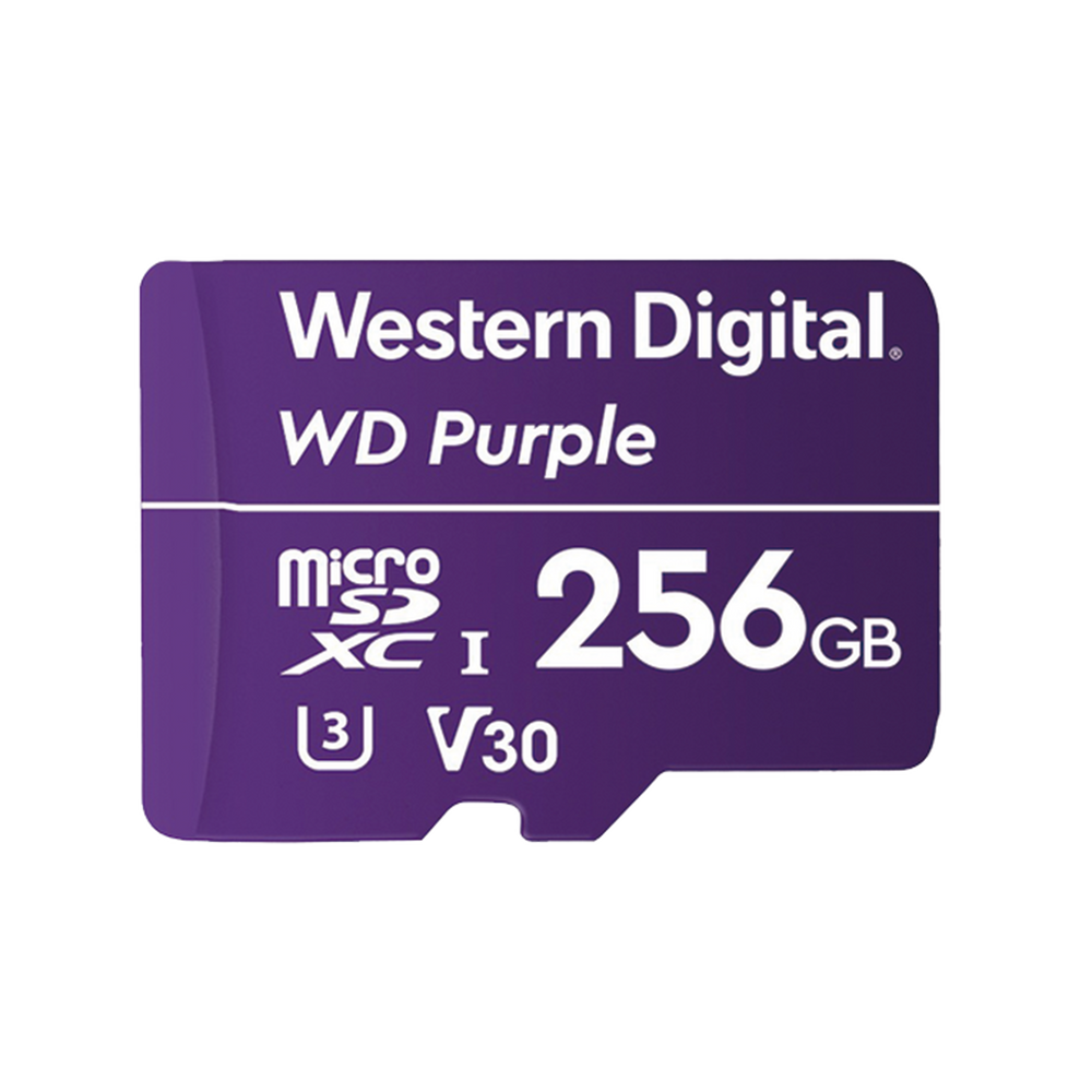 Memoria microSD de 256 GB PURPLE, Especializada Para Videovigilancia, 3 VECES MAYOR DURACIÓN QUE UNA CONVENCIONAL