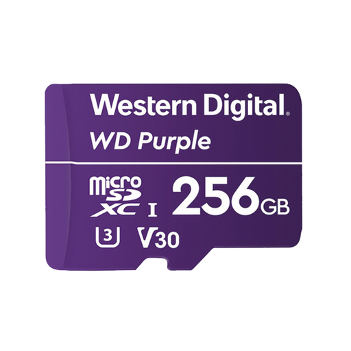 Memoria microSD de 256 GB PURPLE, Especializada Para Videovigilancia, 3 VECES MAYOR DURACIÓN QUE UNA CONVENCIONAL